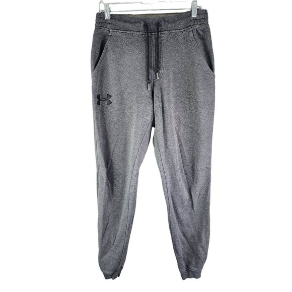 Mens Gray Under Armour Fleece Jogger Pants ColdGear Loose Fit Size M - Picture 1 of 14